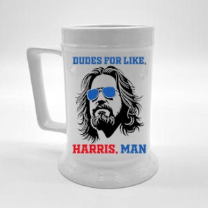 Dudes For Like Harris Man White Dude For Kamala Harris 2024 Beer Stein