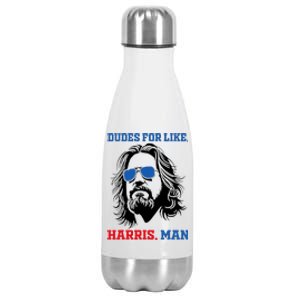 Dudes For Like Harris Man White Dude For Kamala Harris 2024 Stainless Steel Insulated Water Bottle