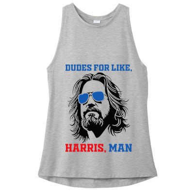 Dudes For Like Harris Man White Dude For Kamala Harris 2024 Ladies PosiCharge Tri-Blend Wicking Tank