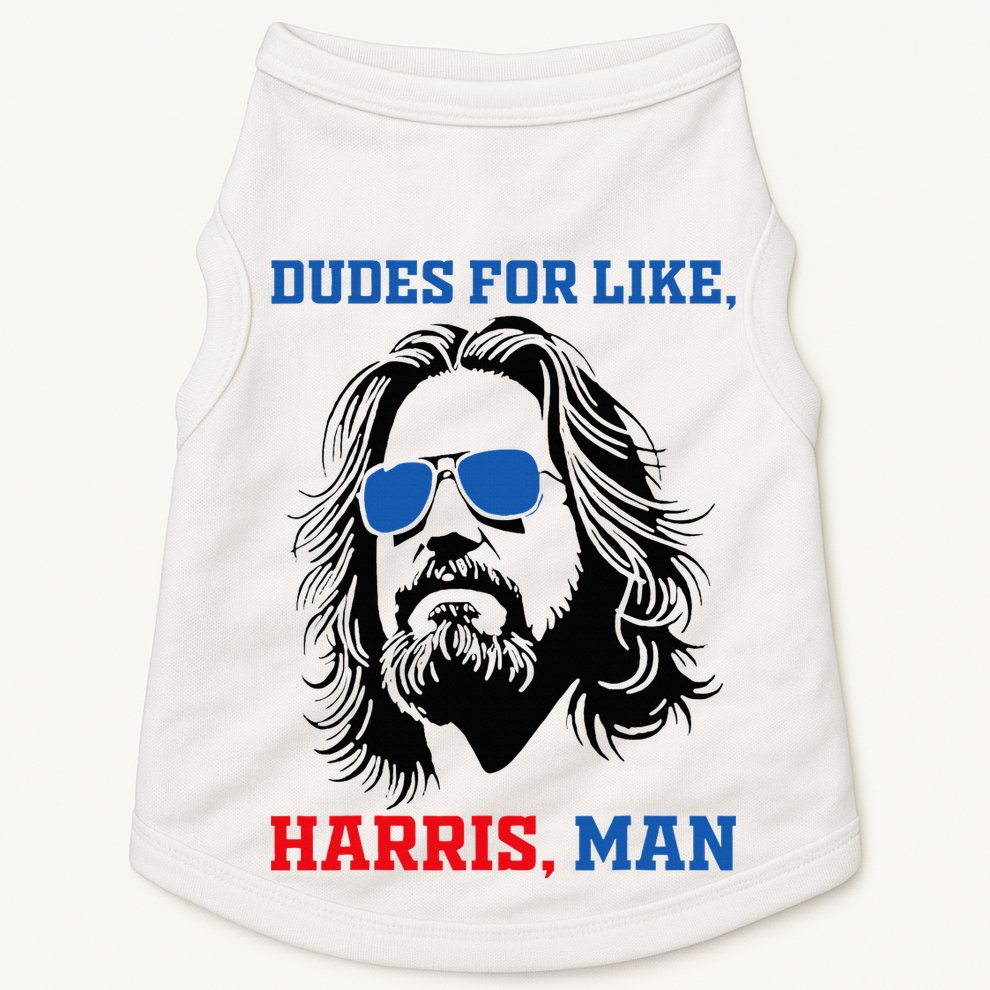Dudes For Like Harris Man White Dude For Kamala Harris 2024 Doggie Tank