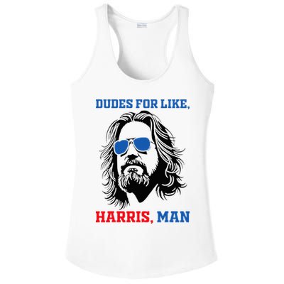 Dudes For Like Harris Man White Dude For Kamala Harris 2024 Ladies PosiCharge Competitor Racerback Tank