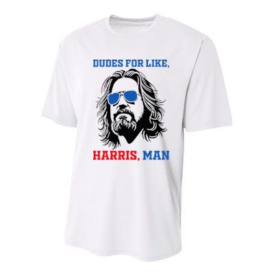Dudes For Like Harris Man White Dude For Kamala Harris 2024 Youth Performance Sprint T-Shirt