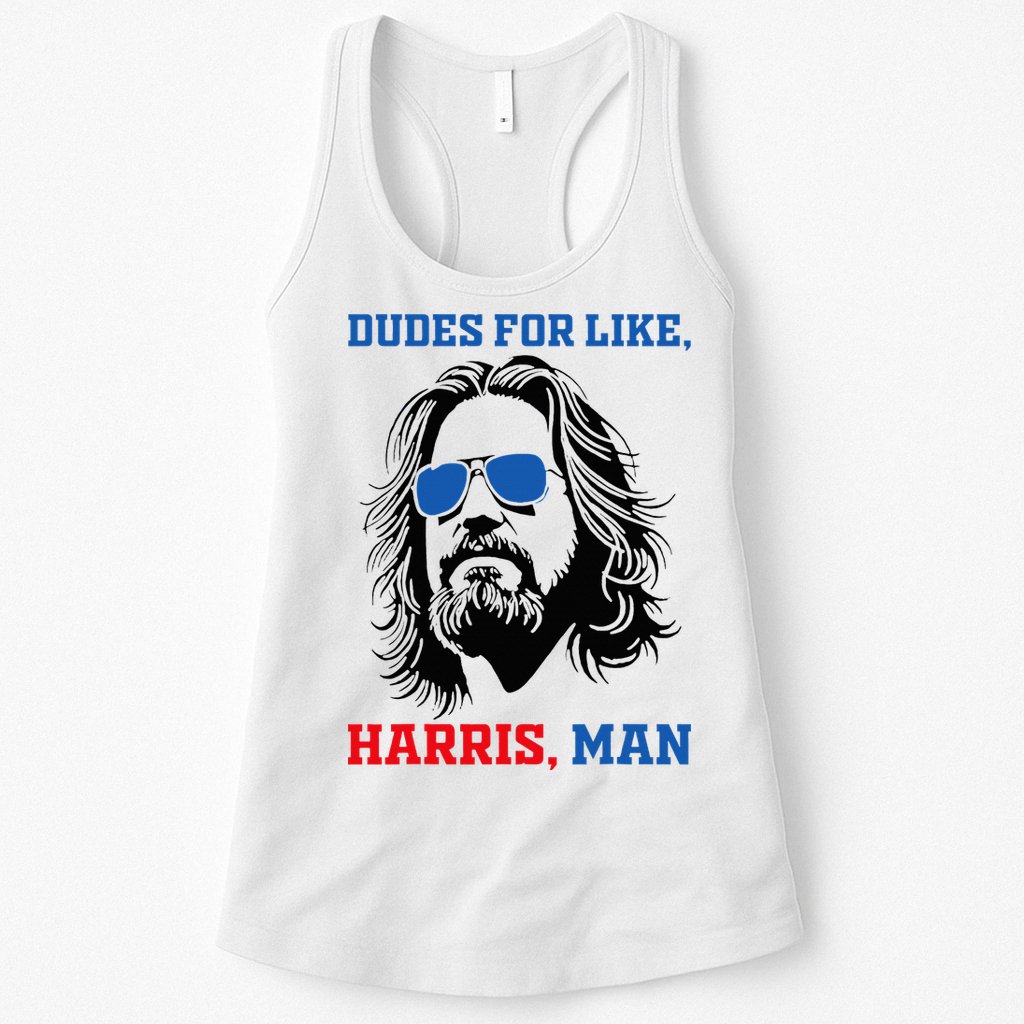 Dudes For Like Harris Man White Dude For Kamala Harris 2024 Womens Tank Top