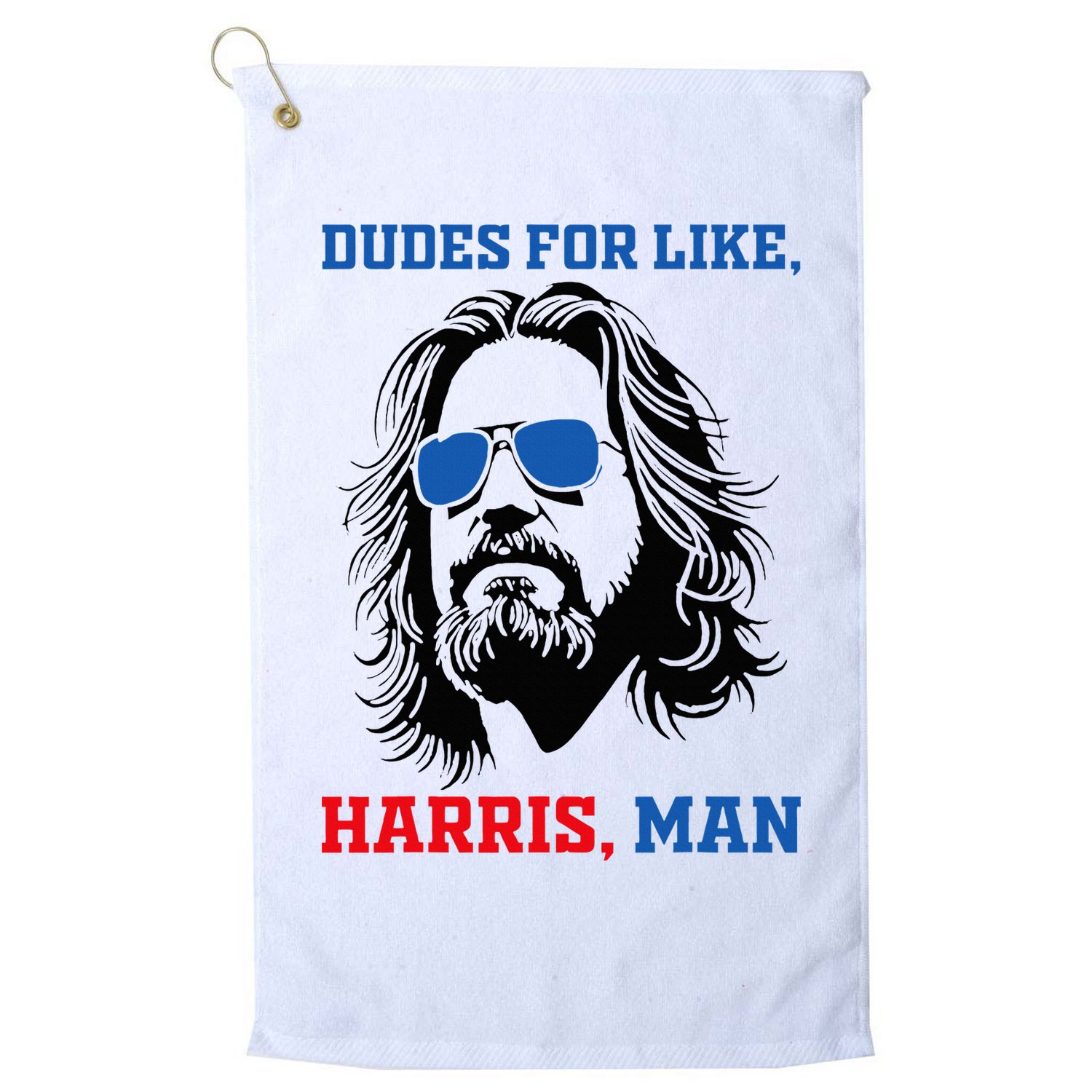 Dudes For Like Harris Man White Dude For Kamala Harris 2024 Golf Towel
