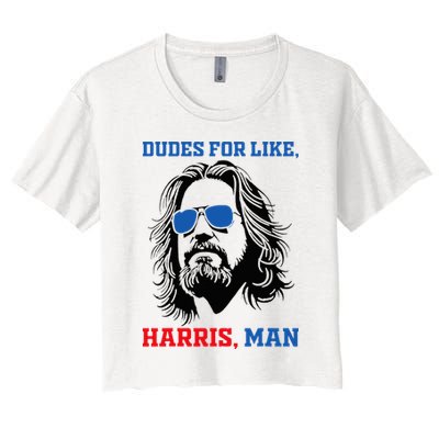 Dudes For Like Harris Man White Dude For Kamala Harris 2024 Crop Top