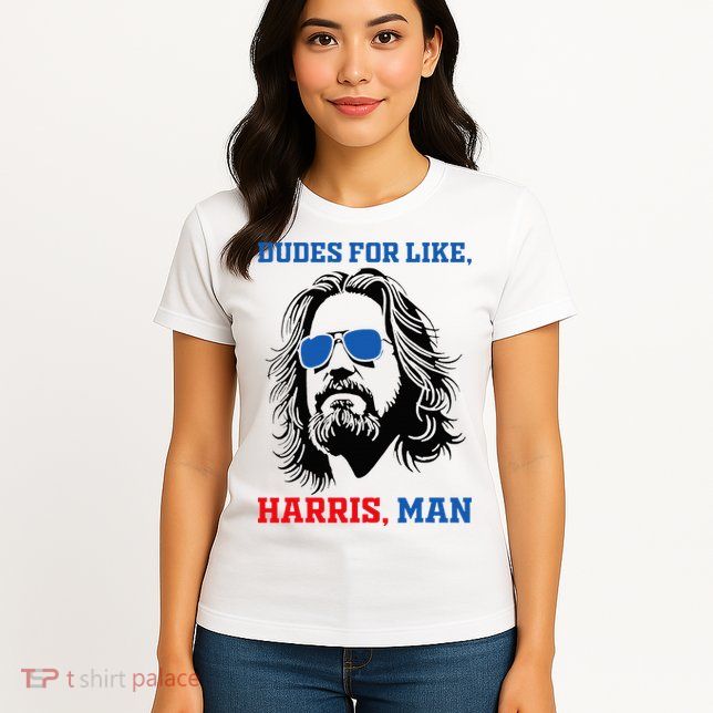 Dudes For Like Harris Man White Dude For Kamala Harris 2024 Womens T-Shirt