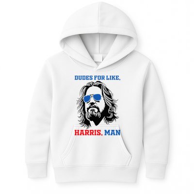 Dudes For Like Harris Man White Dude For Kamala Harris 2024 Kids Hoodie