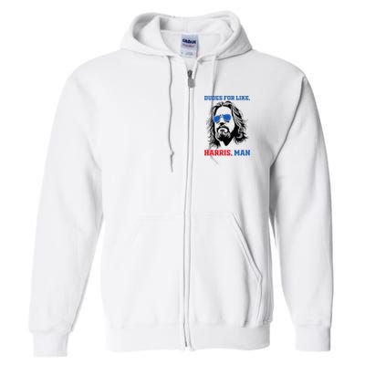 Dudes For Like Harris Man White Dude For Kamala Harris 2024 Full Zip Hoodie