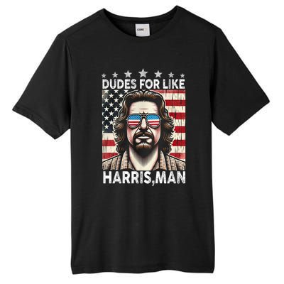 Dudes For Like Harris Man White Dude For Kamala Harris 2024 Tall Fusion ChromaSoft Performance T-Shirt