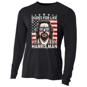 Dudes For Like Harris Man White Dude For Kamala Harris 2024 Cooling Performance Long Sleeve Crew