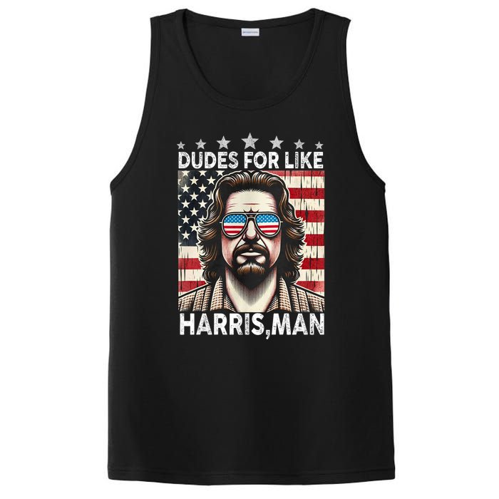 Dudes For Like Harris Man White Dude For Kamala Harris 2024 PosiCharge Competitor Tank