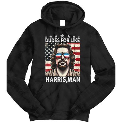 Dudes For Like Harris Man White Dude For Kamala Harris 2024 Tie Dye Hoodie