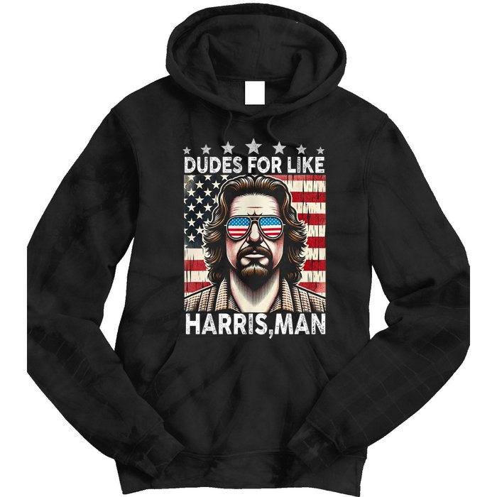 Dudes For Like Harris Man White Dude For Kamala Harris 2024 Tie Dye Hoodie