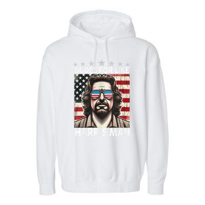 Dudes For Like Harris Man White Dude For Kamala Harris 2024 Garment-Dyed Fleece Hoodie