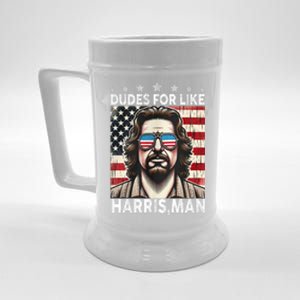 Dudes For Like Harris Man White Dude For Kamala Harris 2024 Beer Stein