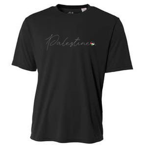 Dawlat Filastin Love Palestinian Flag Heart On Palestine Cooling Performance Crew T-Shirt