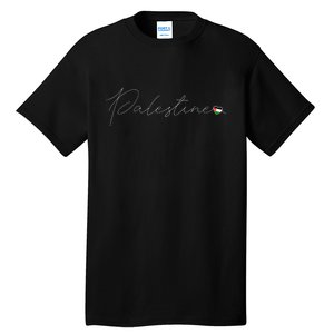 Dawlat Filastin Love Palestinian Flag Heart On Palestine Tall T-Shirt