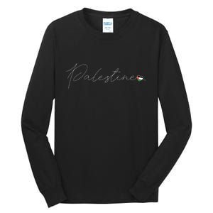 Dawlat Filastin Love Palestinian Flag Heart On Palestine Tall Long Sleeve T-Shirt