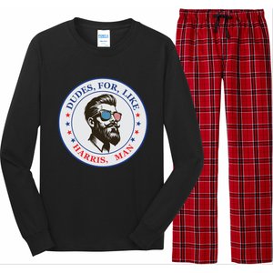 Dudes For Like Harris Man Kamala Harris 2024 Long Sleeve Pajama Set