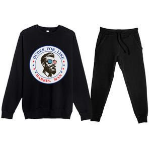 Dudes For Like Harris Man Kamala Harris 2024 Premium Crewneck Sweatsuit Set