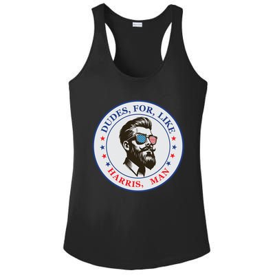 Dudes For Like Harris Man Kamala Harris 2024 Ladies PosiCharge Competitor Racerback Tank