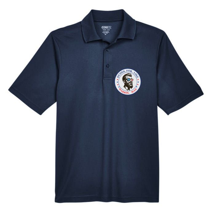 Dudes For Like Harris Man Kamala Harris 2024 Men's Origin Performance Pique Polo