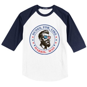 Dudes For Like Harris Man Kamala Harris 2024 Baseball Sleeve Shirt