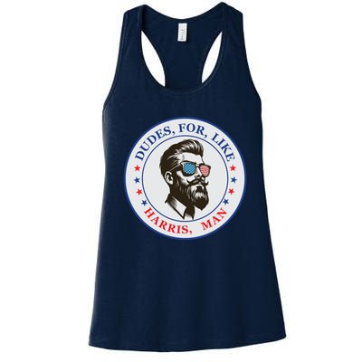 Dudes For Like Harris Man Kamala Harris 2024 Women's Racerback Tank