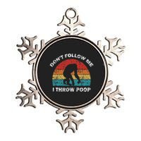 DonT Follow Me I Throw Poop Funny Chimp Metallic Star Ornament