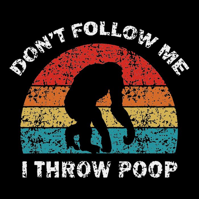 DonT Follow Me I Throw Poop Funny Chimp Metallic Star Ornament