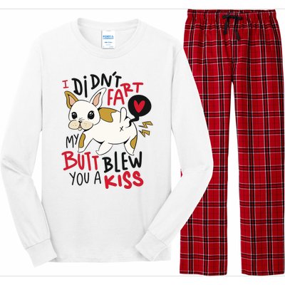 Didn't Fart My Butt Blew You A Kiss Funny Bulldog Long Sleeve Pajama Set