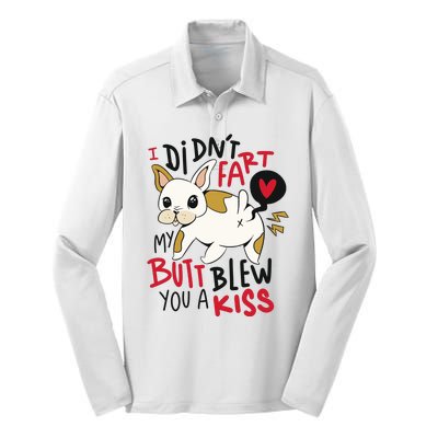 Didn't Fart My Butt Blew You A Kiss Funny Bulldog Silk Touch Performance Long Sleeve Polo