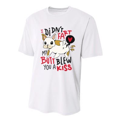 Didn't Fart My Butt Blew You A Kiss Funny Bulldog Youth Performance Sprint T-Shirt