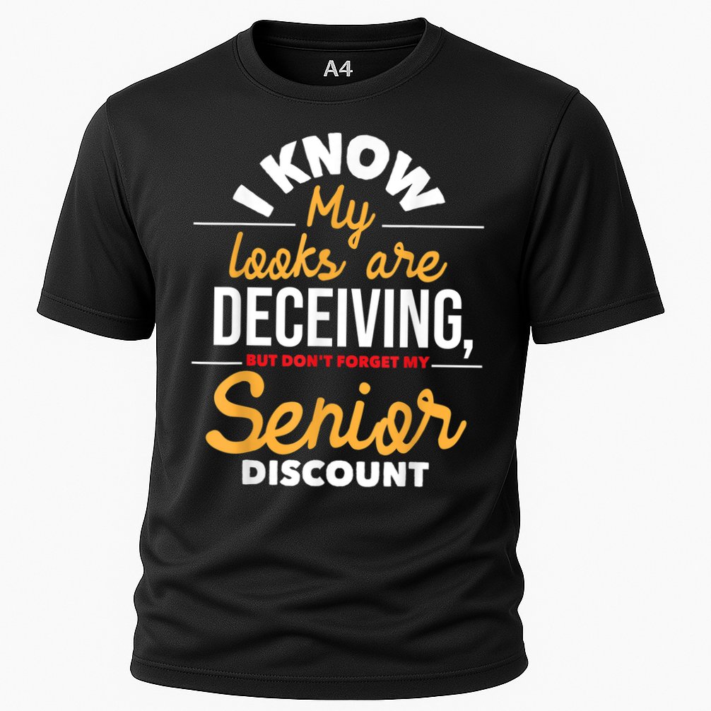 Don't Forget My Senior Discount Old Age Retiree Grandpa Cooling Performance Crew T-Shirt