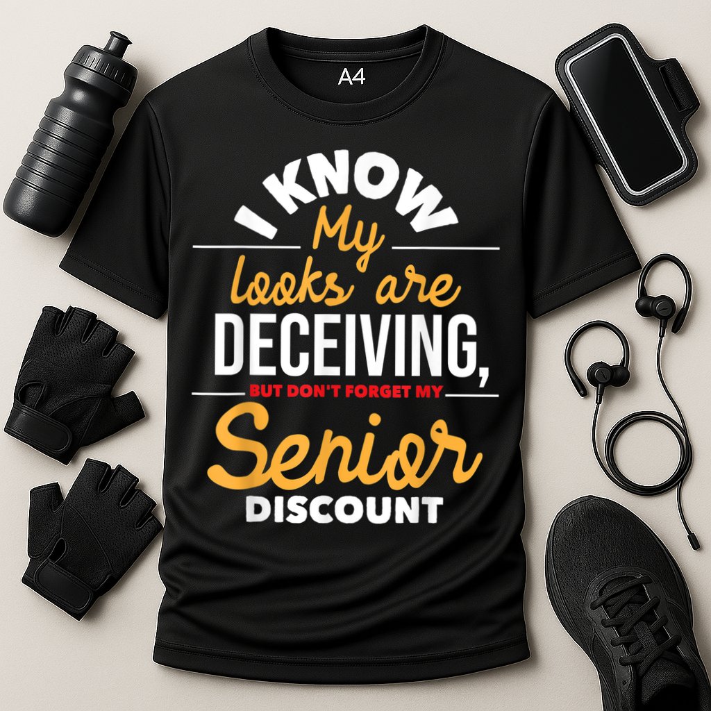 Don't Forget My Senior Discount Old Age Retiree Grandpa Cooling Performance Crew T-Shirt