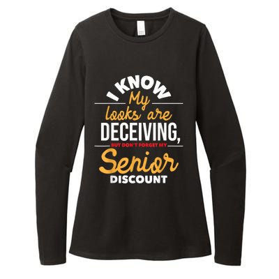 Don't Forget My Senior Discount Old Age Retiree Grandpa Womens CVC Long Sleeve Shirt