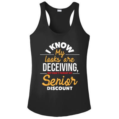 Don't Forget My Senior Discount Old Age Retiree Grandpa Ladies PosiCharge Competitor Racerback Tank