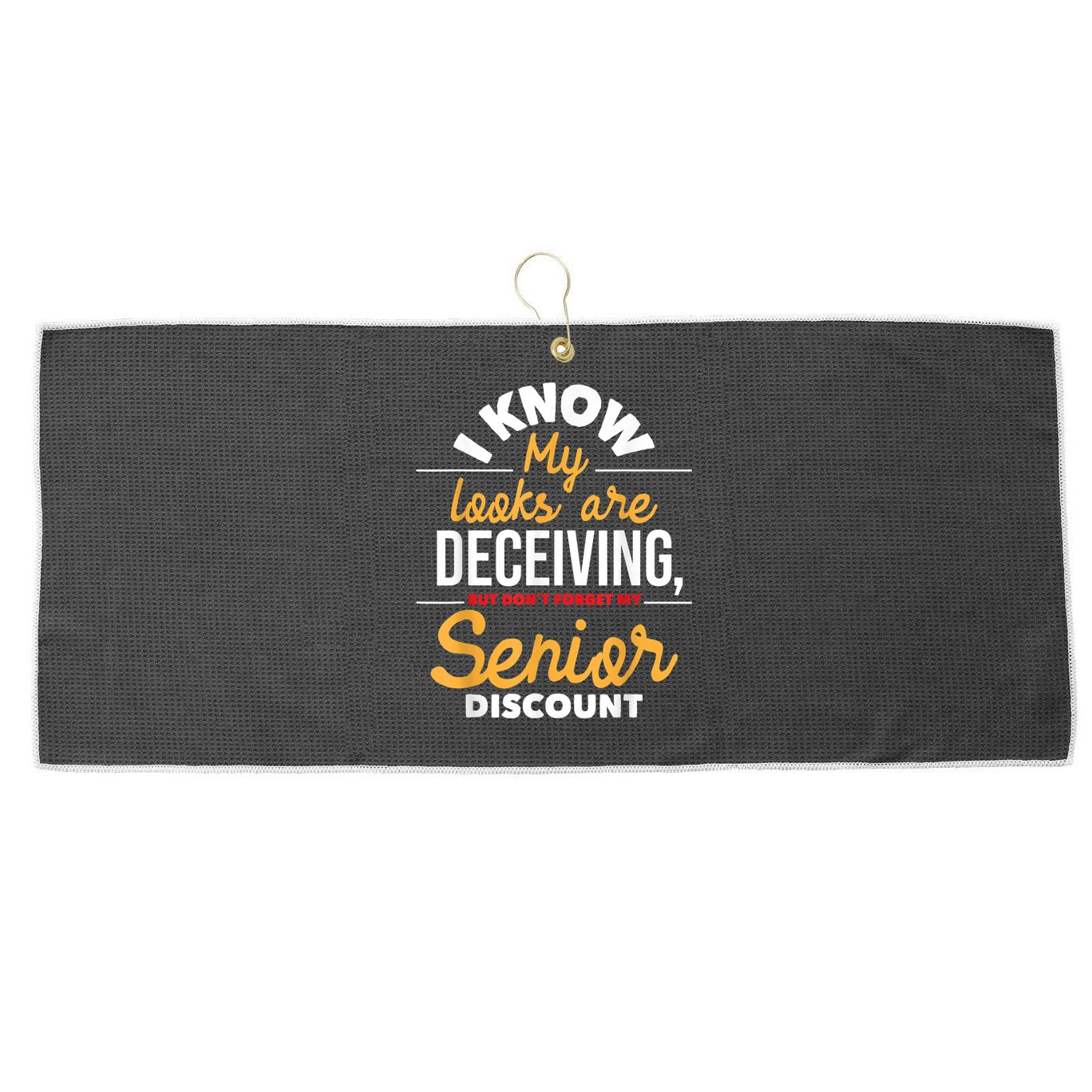 Don't Forget My Senior Discount Old Age Retiree Grandpa Large Microfiber Waffle Golf Towel