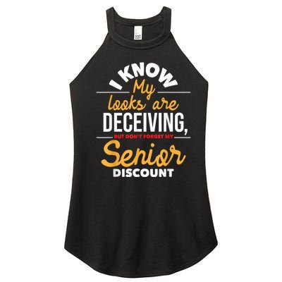 Don't Forget My Senior Discount Old Age Retiree Grandpa Women's Perfect Tri Rocker Tank