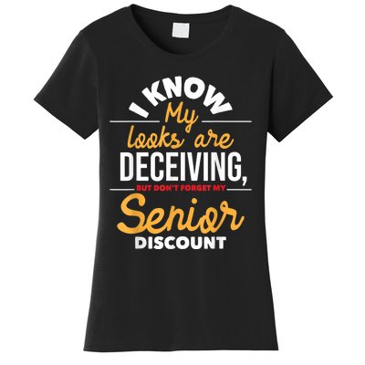 Don't Forget My Senior Discount Old Age Retiree Grandpa Women's T-Shirt