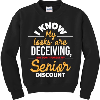 Don't Forget My Senior Discount Old Age Retiree Grandpa Kids Sweatshirt