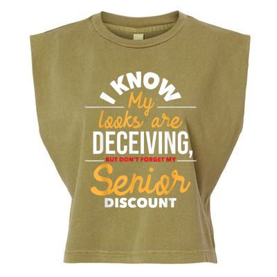 Don't Forget My Senior Discount Old Age Retiree Grandpa Garment-Dyed Women's Muscle Tee