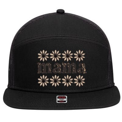 Daisy Floral Mama Mom Mother Family 7 Panel Mesh Trucker Snapback Hat