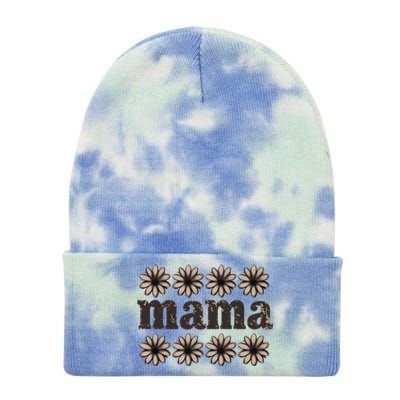 Daisy Floral Mama Mom Mother Family Tie Dye 12in Knit Beanie