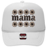 Daisy Floral Mama Mom Mother Family High Crown Mesh Back Trucker Hat