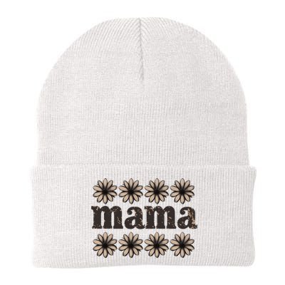 Daisy Floral Mama Mom Mother Family Knit Cap Winter Beanie