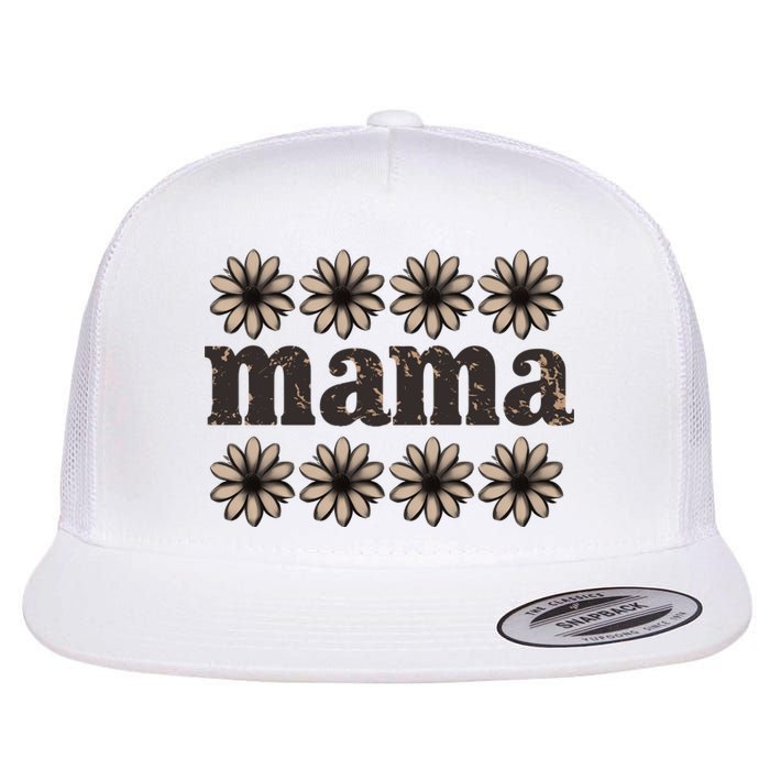 Daisy Floral Mama Mom Mother Family Flat Bill Trucker Hat