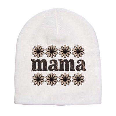 Daisy Floral Mama Mom Mother Family Short Acrylic Beanie