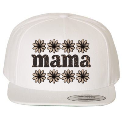 Daisy Floral Mama Mom Mother Family Wool Snapback Cap