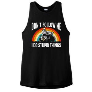 Don't Follow Me I Do Stupid Things ATV Quad Offroading Ladies PosiCharge Tri-Blend Wicking Tank